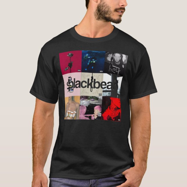 Camiseta cobrir de álbuns do blackbear colagem logotipo tra (Frente)