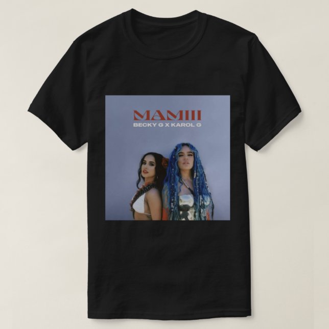 Camiseta COBRIR de álbuns MAMIII becky g karol g (Frente do Design)