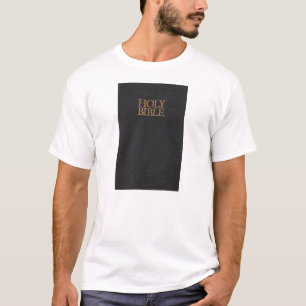 Camiseta Cobrir de couro preto da Bíblia Sagrada
