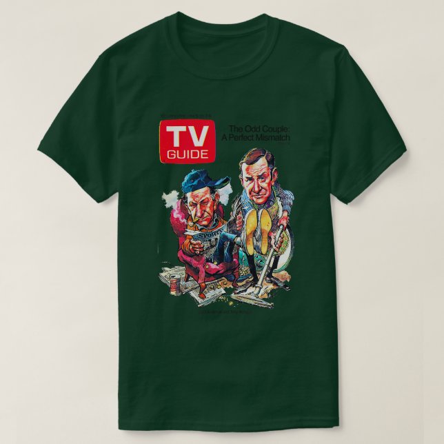 Camiseta cobrir ímpar da guia de TV 1972 (Frente do Design)
