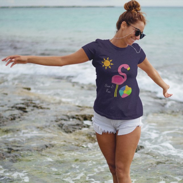 Camiseta Cobrir Rosa Flamingo Beach (Criador carregado)