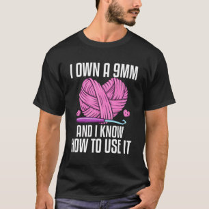 Camiseta Cocheting Knitting Yarn Lover 9Mm Eu Sei Como