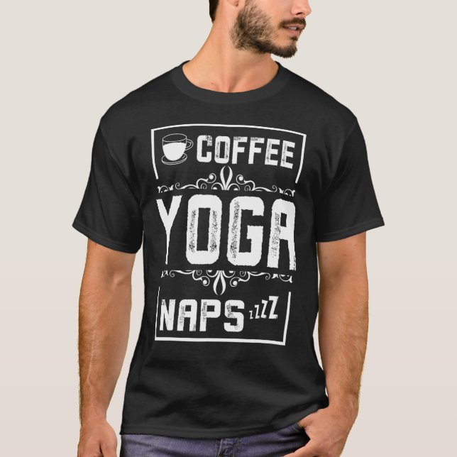 Camiseta cochilas de ioga de café (Frente)