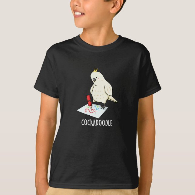 Camiseta Cockadoodle Funny Cockatoo Pun Dark BG (Frente)