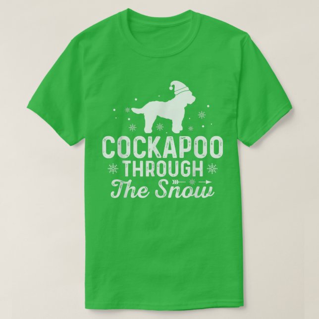 Camiseta Cockapoo através da neve Engraçado Natal Ano Novo (Frente do Design)