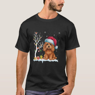 Camiseta Cockapoo Cachorro Santa Hat Árvore Festiva Cristma