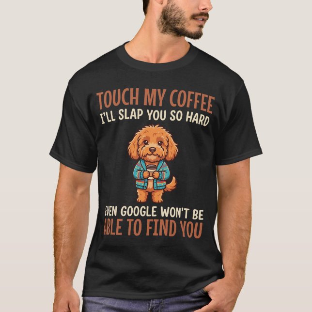 Camiseta Cockapoo Engraçado Amante de Café (Frente)