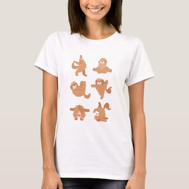 Camiseta Cockapoo mistura ioga de cão (Frente)