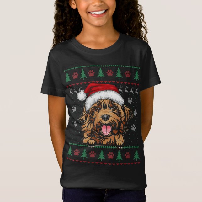 Camiseta Cockapoo Natal Feio Suor Engraçado Cachorro Engraç (Frente)