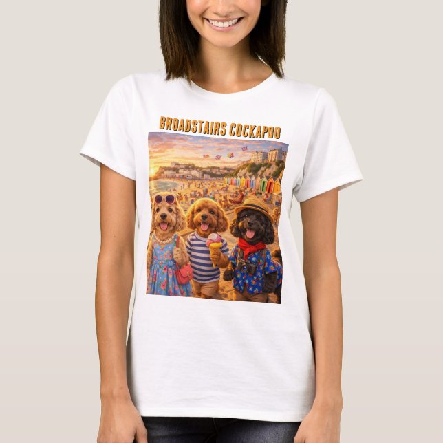 Camiseta Cockapoo Praia Broadstairs Presente (Frente)