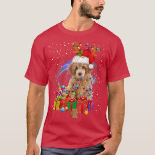 Camiseta Cockapoo Reindeo Natal Luzes Engraçadas Cachorro X