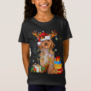 Camiseta Cockapoo Reindeo Natal Luzes Engraçadas Cachorro X