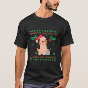 Camiseta Cockapoo Vestindo Cachorro de Natal Mãe Pai Xmas G