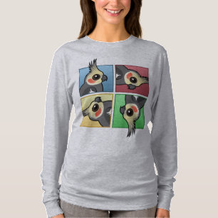 Camiseta Cockatiel de quatro cores