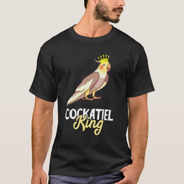 Camiseta Cockatiel King Crown Cockatoo Proprietário de páss (Frente)