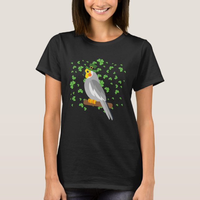 Camiseta Cockatiel Leprechaun Shamrock St Patricks Day (Frente)