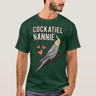 Camiseta Cockatiel Nannie Parrot Proprietária Avó Cockatoo