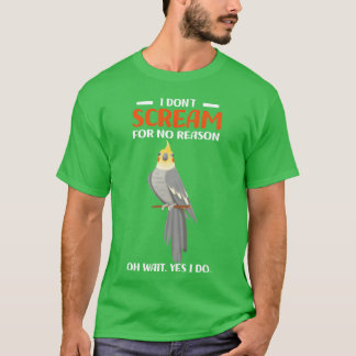 Camiseta Cockatiel Oferece Pássaros de Animais de Companhia