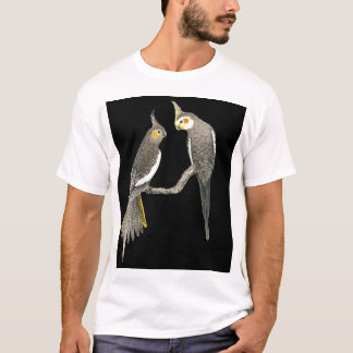 Camiseta Cockatiel Pair - Ninfhicus hollandicus em preto