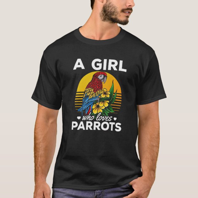 Camiseta Cockatiel Parrot Bird I A Rapariga Que Ama Papagai (Frente)