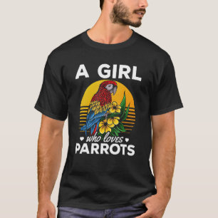 Camiseta Cockatiel Parrot Bird I A Rapariga Que Ama Papagai