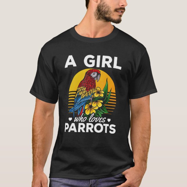 Camiseta Cockatiel Parrot Bird I A Rapariga Que Ama Papagai (Frente)