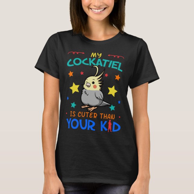 Camiseta Cockatiel Parrot Cockatoo Lutino Quarrion Weiro Bi (Frente)