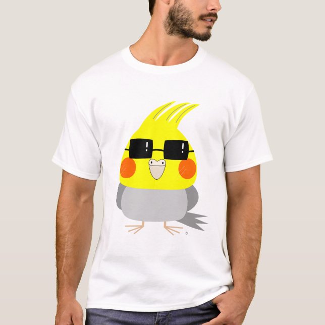 Camiseta Cockatiel/pássaro do caráter de BelleBelle com (Frente)