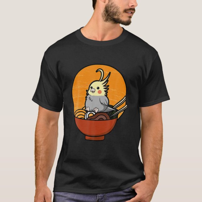 Camiseta Cockatiel Ramen Funny Lutino Cockatoo Parrot Bird (Frente)