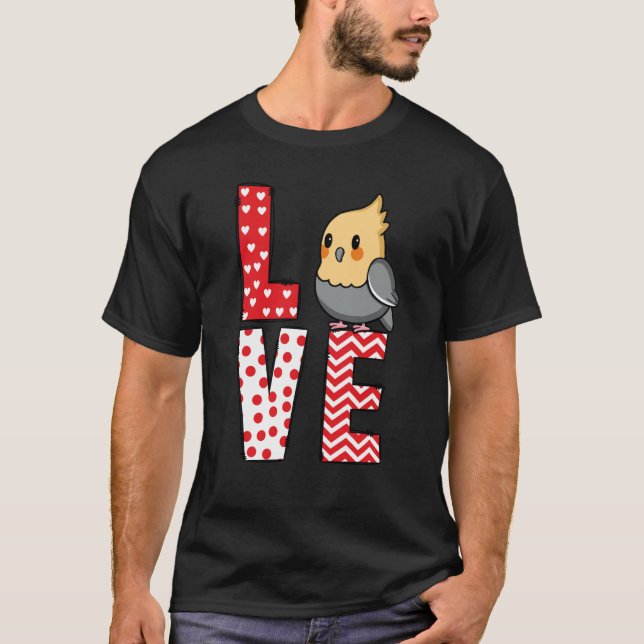 Camiseta Cockatiel Valentines Day Love Valentine Cute Heart (Frente)