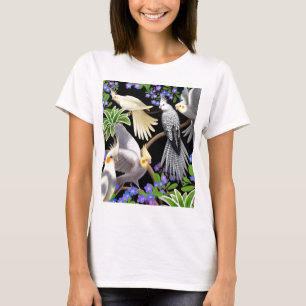 Camiseta Cockatiels e t-shirt da boneca dos miosótis