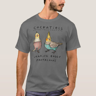 Camiseta Cockatiels Vestindo Pantalões Baggy
