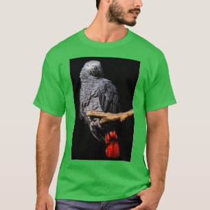 Camiseta Cockatoa Preta de Cauda Vermelha