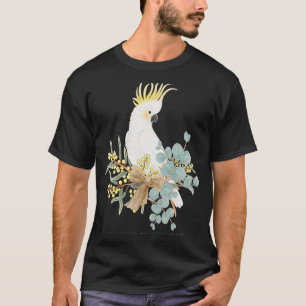 Camiseta Cockatoo australiano e flores silvestres