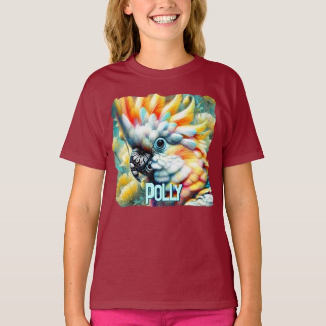 Camiseta Cockatoo Bird Yellow Poppies Personalized (Frente)