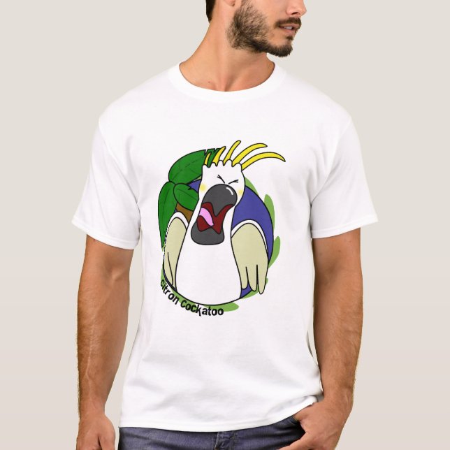 Camiseta Cockatoo cor de limão gritando engraçado (Frente)