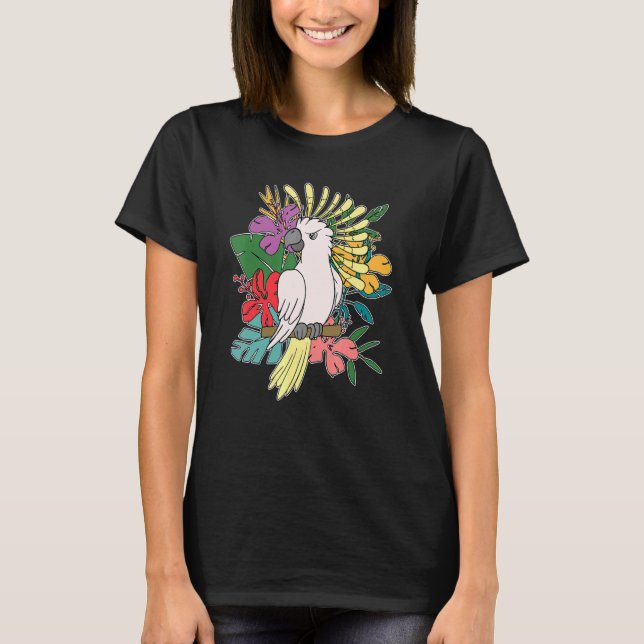 Camiseta Cockatoo de aves bicomponentes exóticas (Frente)