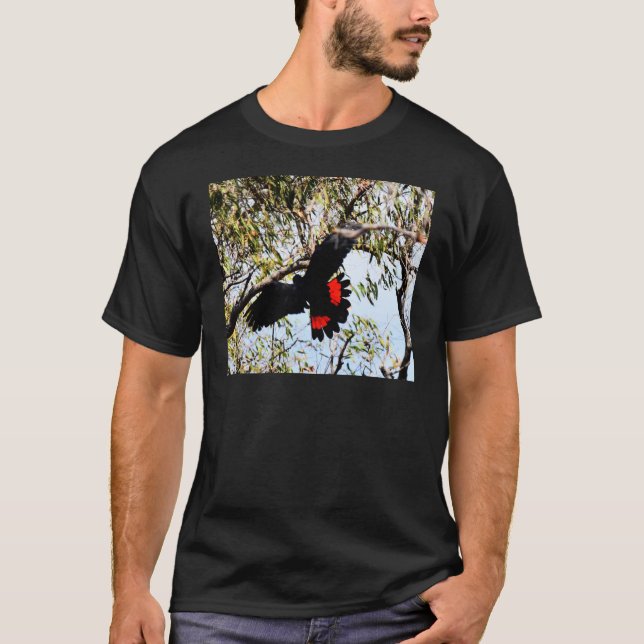 CAMISETA COCKATOO PRETO EM VÔO AUSTRÁLIA RURAL (Frente)