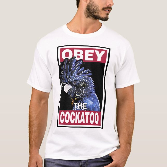 Camiseta Cockatoo Preto Engraçado Engraçado Engraçado - Art (Frente)