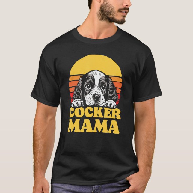 Camiseta Cocker Mama Cute English Cocker Spaniel Puppy Mom  (Frente)