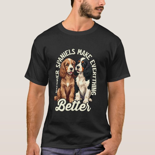 Camiseta Cocker Spaniel Cocker Spaniel Inglês Amantes de Cã (Frente)