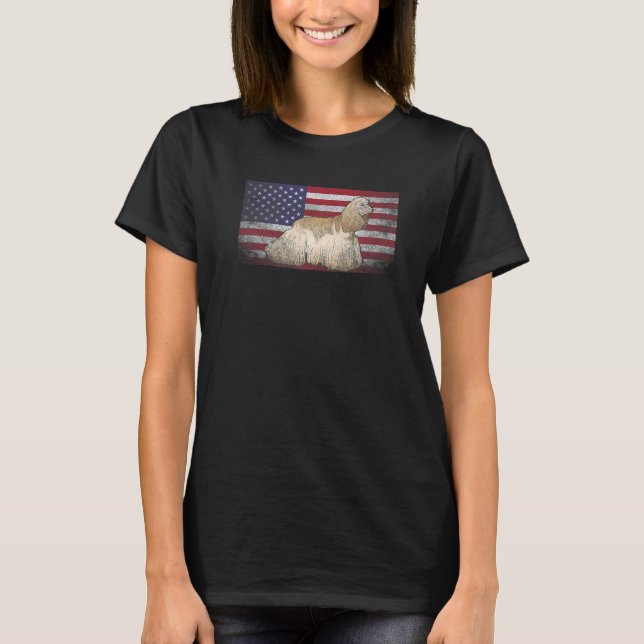Camiseta Cocker Spaniel Dog 4 De Julho, Bandeira Americana  (Frente)