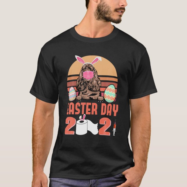 Camiseta Cocker Spaniel Dog Face Mask Bunny Páscoa (Frente)