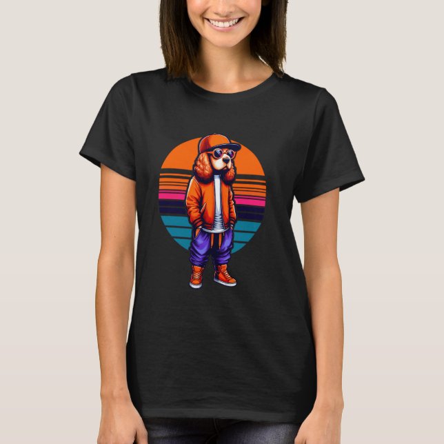 Camiseta Cocker Spaniel Dog Modern Urban Style Retro (Frente)