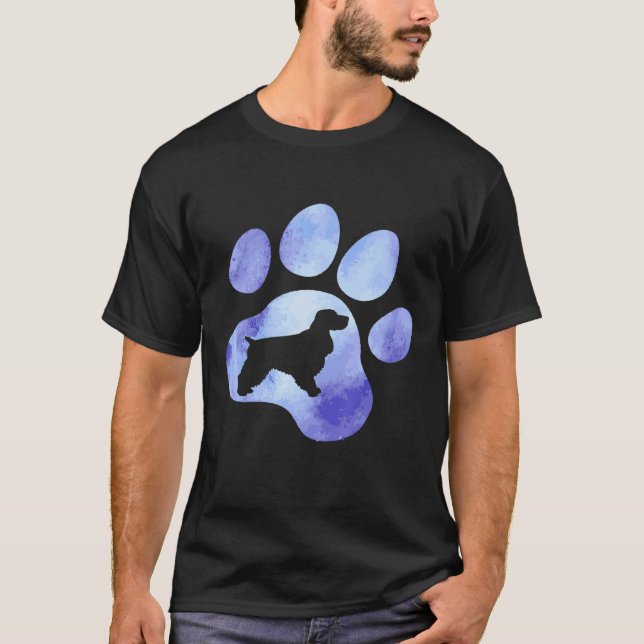 Camiseta Cocker Spaniel Dog Watercolor Animal (Frente)