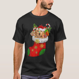 Camiseta Cocker Spaniel Em Sock Christmas Santa Hat Xmas Do