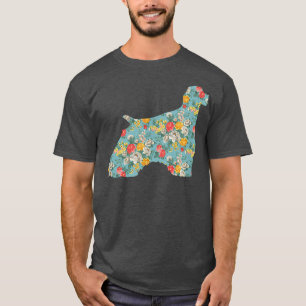 Camiseta Cocker Spaniel Flower Silhouette Floral Dog 