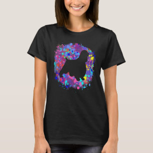 Camiseta Cocker Spaniel Inglês Arte em Aquarela Rosa