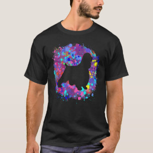 Camiseta Cocker Spaniel Inglês Arte em Aquarela Rosa