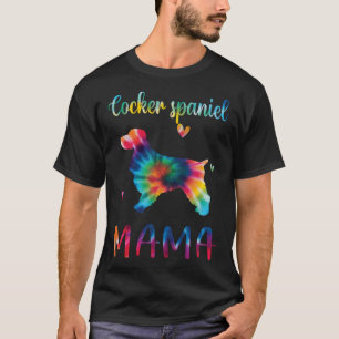 Camiseta Cocker Spaniel Mama Tie Dye Dog Mãe Dia de as mães